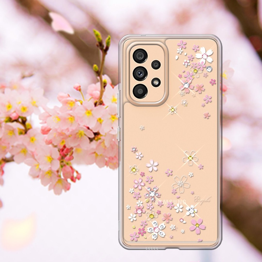Samsung Galaxy A53 5G 防震双料水晶彩钻手机壳-浪漫樱 - 手机壳/手机套 - 其他材质 多色