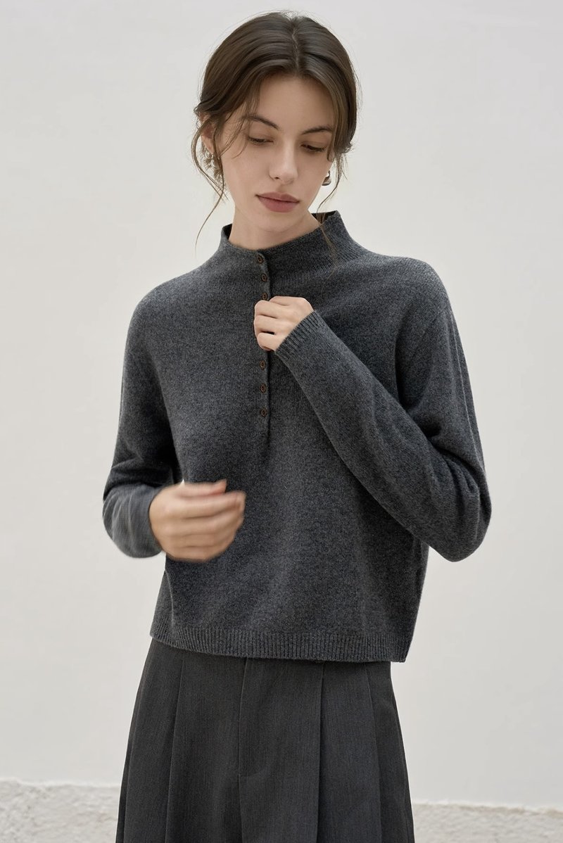 法式复古 / 小高领针织毛衣 / 山羊绒混纺 - 女装针织衫/毛衣 - 其他材质 多色