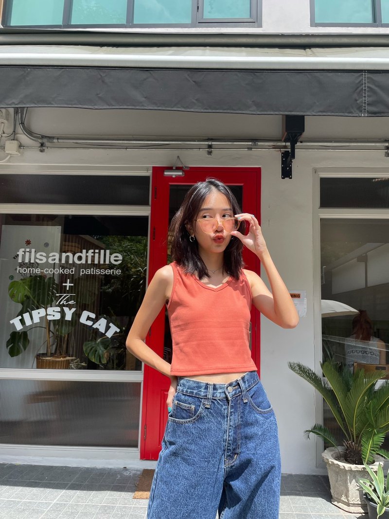 Carrot tank top - 女装 T 恤 - 棉．麻 橘色