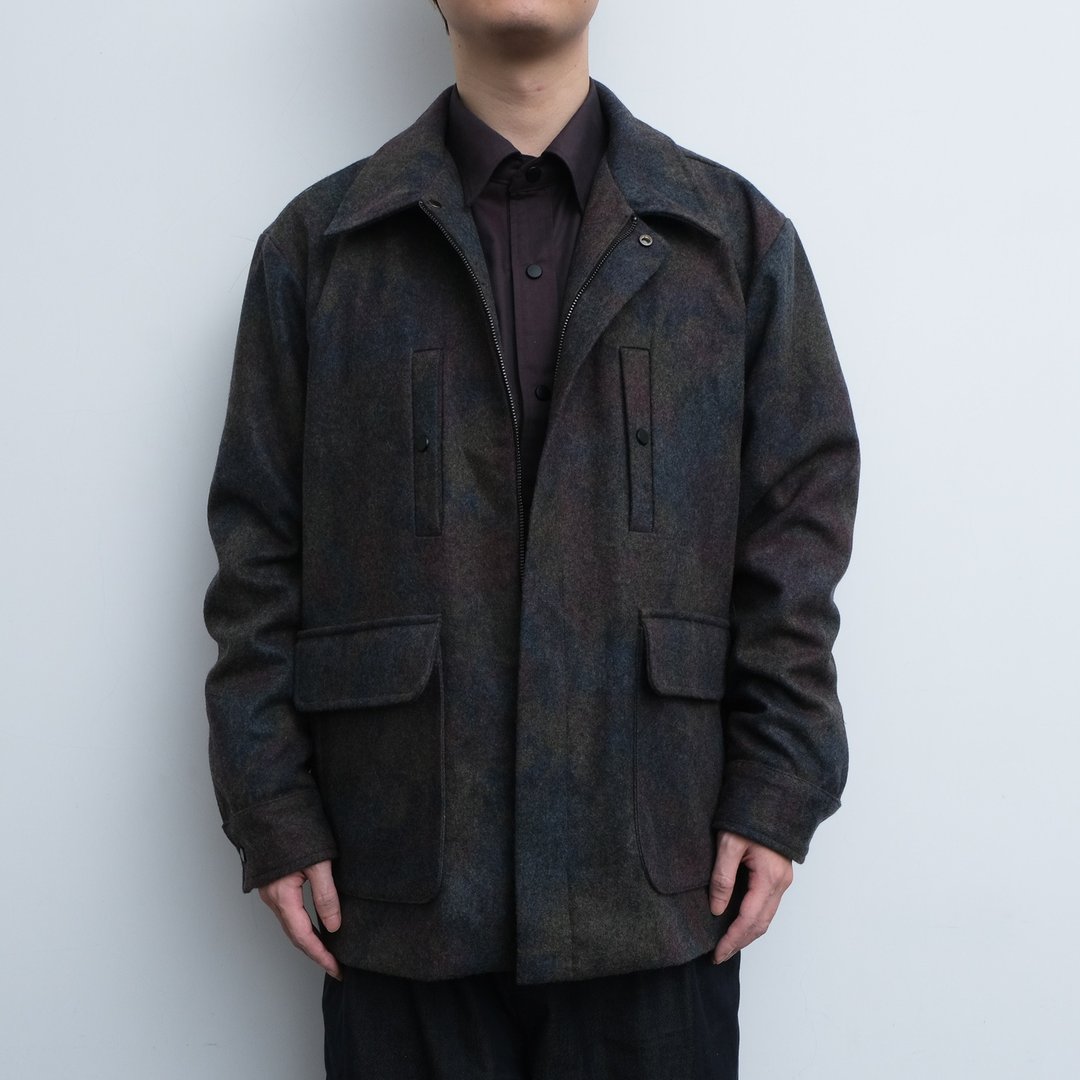 KAIKAI - Mirror Reflection - 多口袋羊毛拉链外套 - 斑斓绿 - 男装外套 - 羊毛 多色
