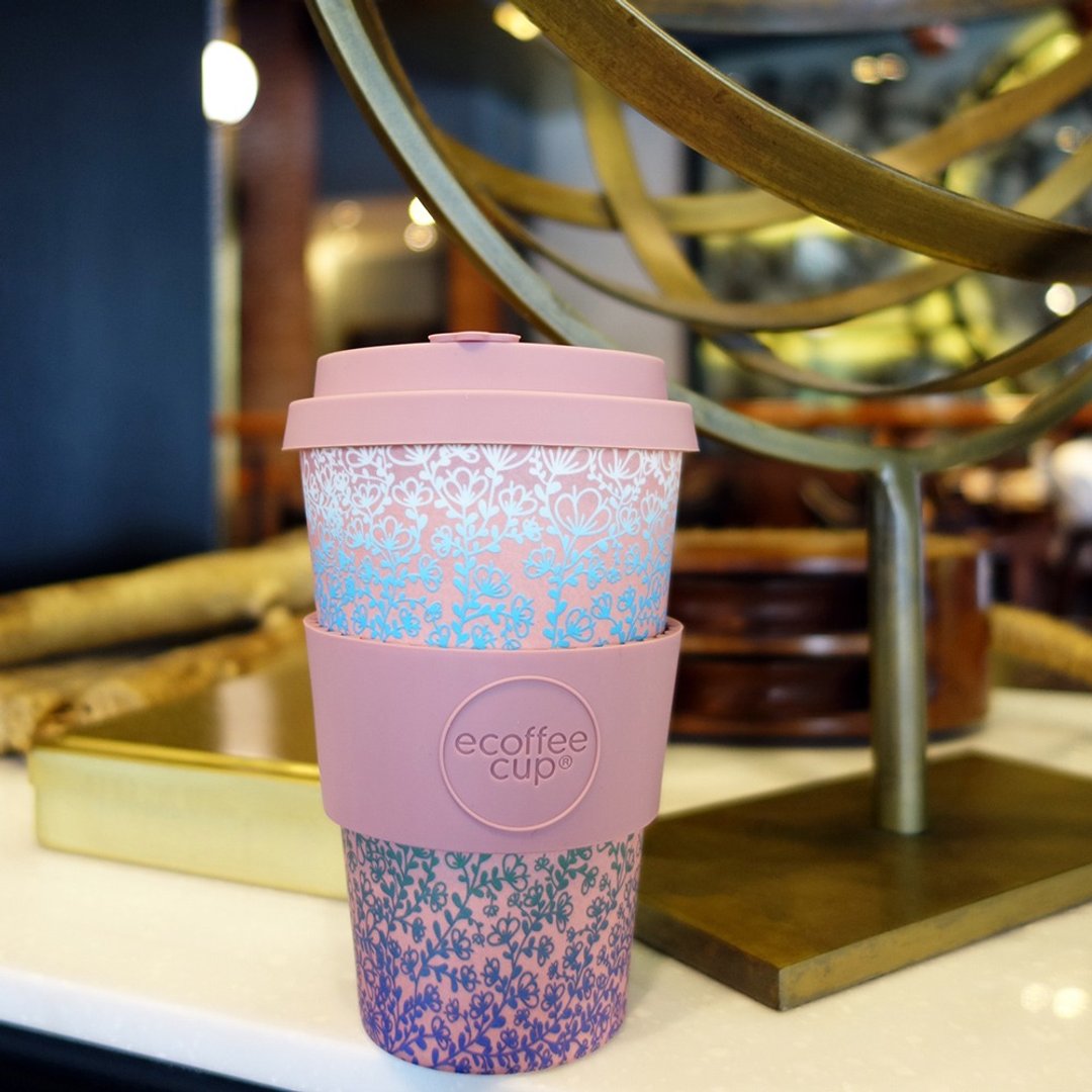 Ecoffee Cup | 14oz环保随行杯(渲染花) - 咖啡杯/马克杯 - 其他材质 粉红色