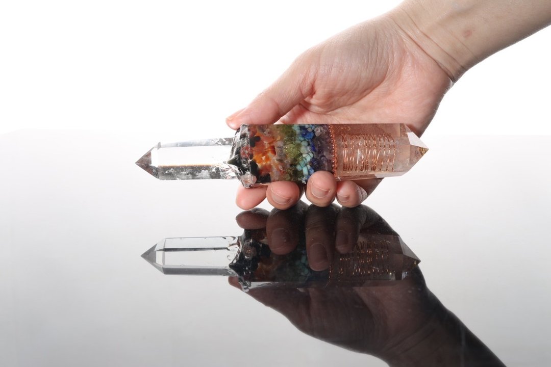 定制化礼物_水晶脉轮治疗魔法棒3彩虹白水晶柱净化仪式天然矿石能 - 摆饰 - 水晶 多色