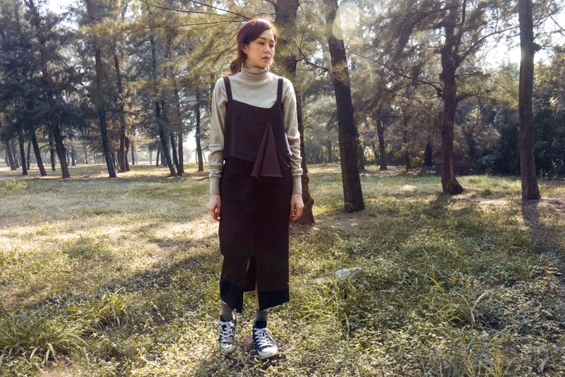 Dora垂坠感细肩带罩衫背心 - 女装背心 - 聚酯纤维 蓝色