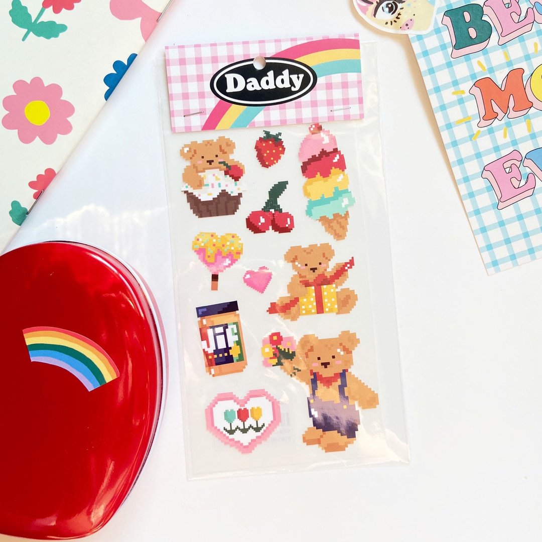 Bear Pixel (Ice-Cream) Sticker - 贴纸 - 其他材质 多色