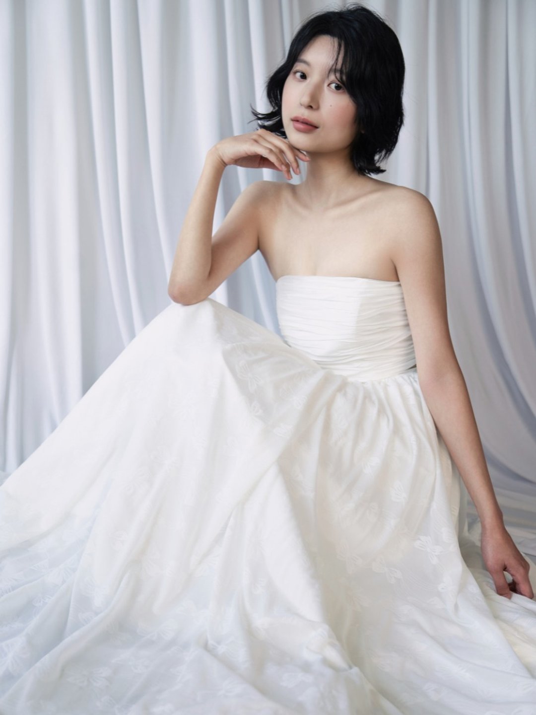 Ribbonette Skirt 莉本内特 - 晚装/礼服 - 丝．绢 白色