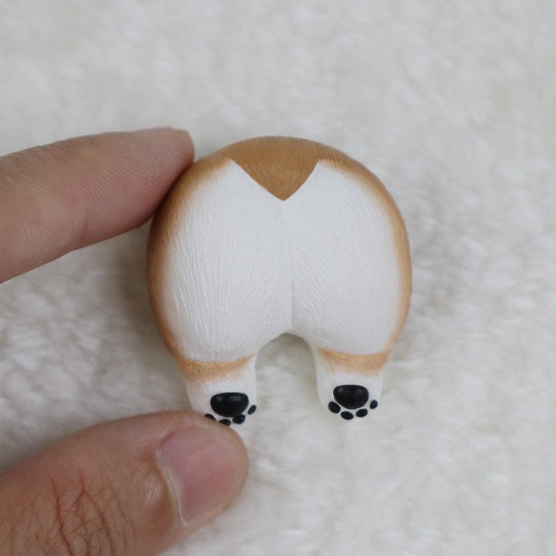 柯基屁股 - 安全别针/磁铁/发圈/吊饰/识别证夹/项链 - 徽章/别针 - 其他材质 
