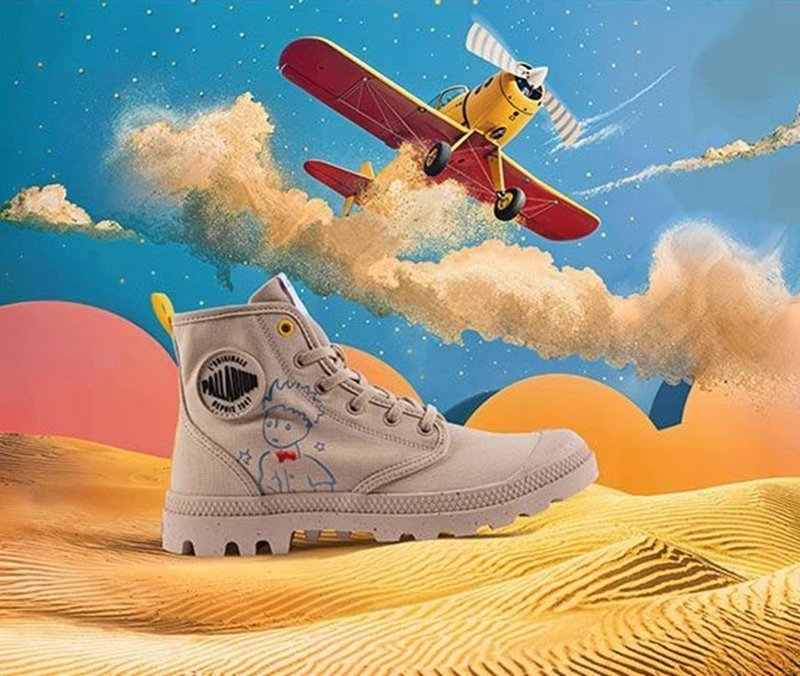 PALLADIUM x 小王子联名休闲鞋 中性款 沙色 74449-286 - 女款短靴 - 其他材质 多色