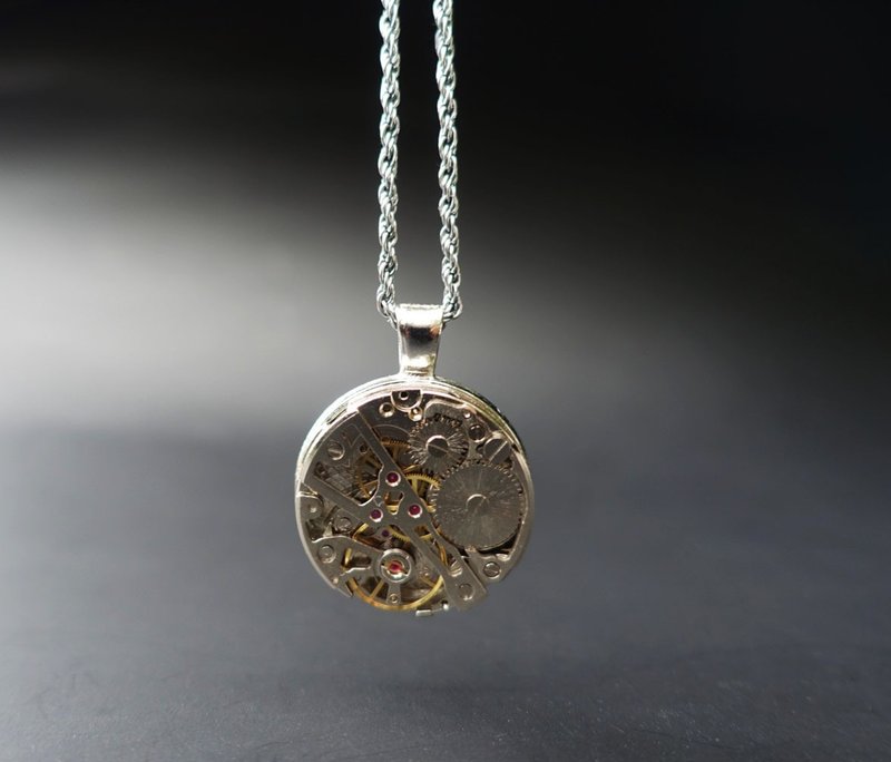 Watchmake 蒸气庞克Steampunk 机械机芯项链 - 项链 - 贵金属 银色