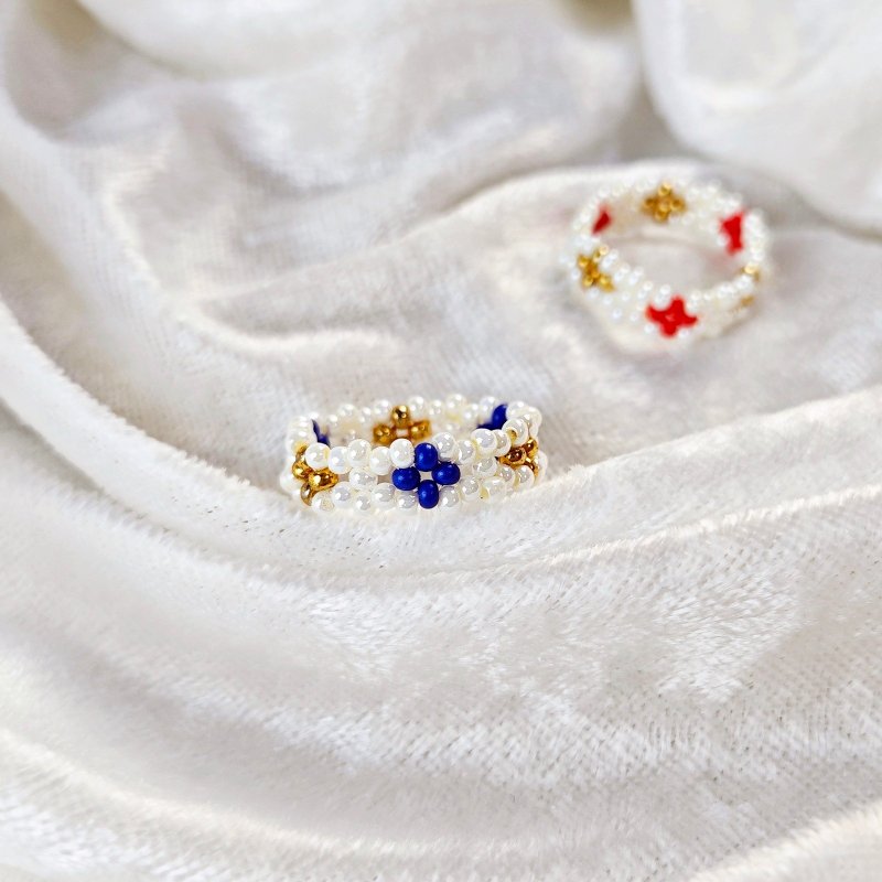 Château Bijou 城堡宝饰 手工精致串珠戒指 - 戒指 - 玻璃 