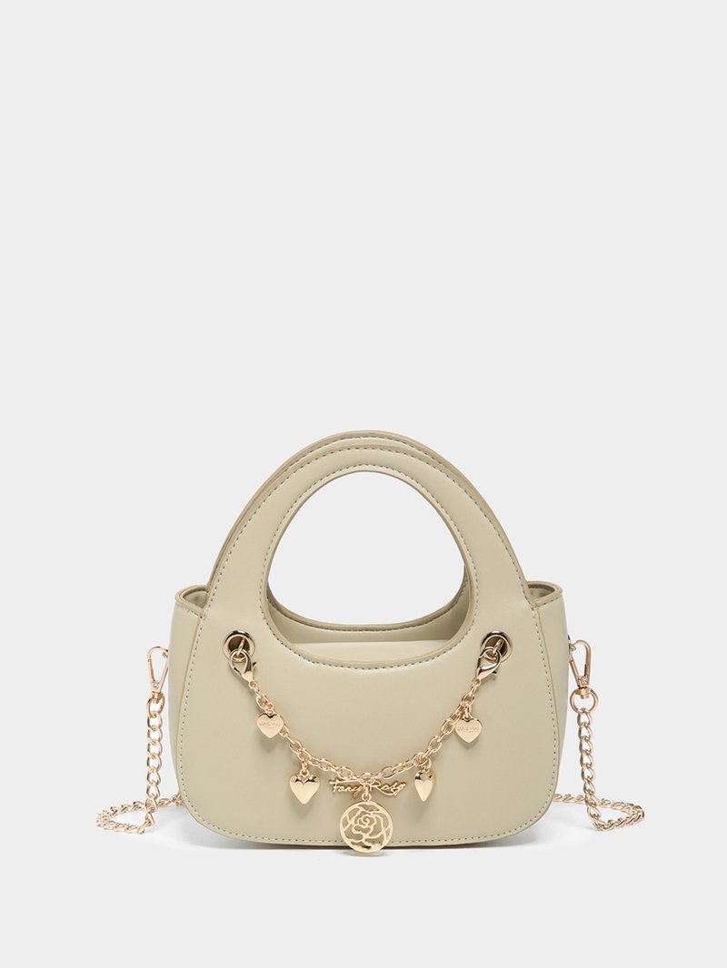 链条吊饰圆弧手提包 - 侧背包/斜挎包 - 其他材质 绿色