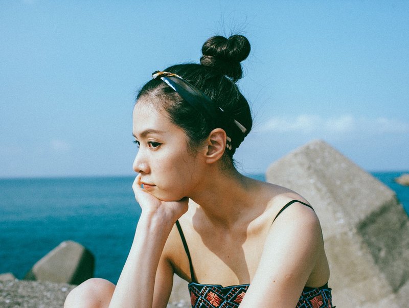 塞纳星尘 "Universe2 color2" 纯丝雪纺丝巾发带 - 发带/发箍 - 丝．绢 黑色