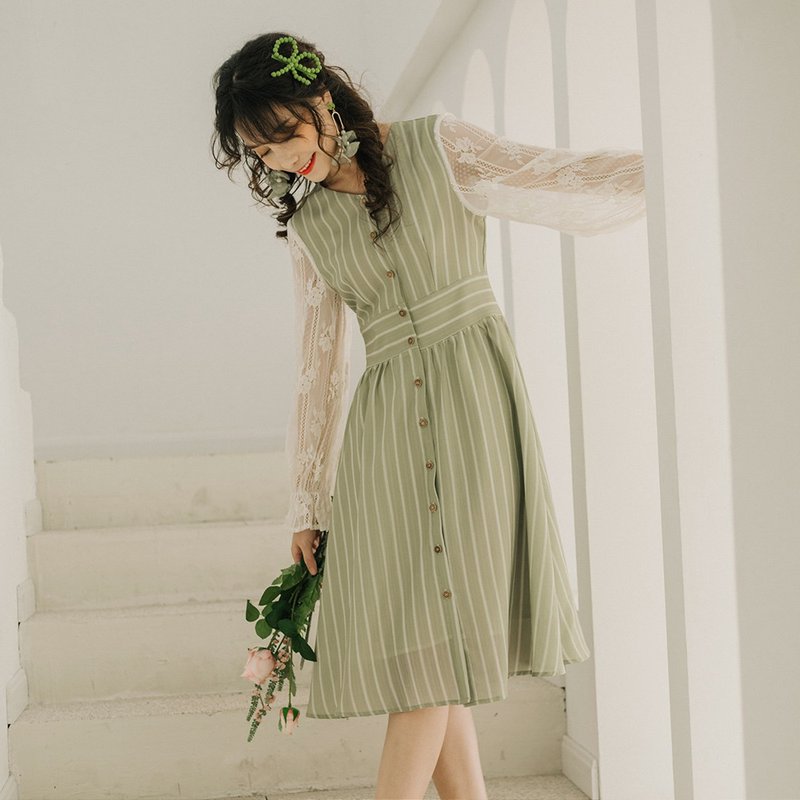 【秋季新款】裙子女秋装很仙的法国小众桔梗裙收腰显瘦连身裙9568 - 洋装/连衣裙 - 其他材质 