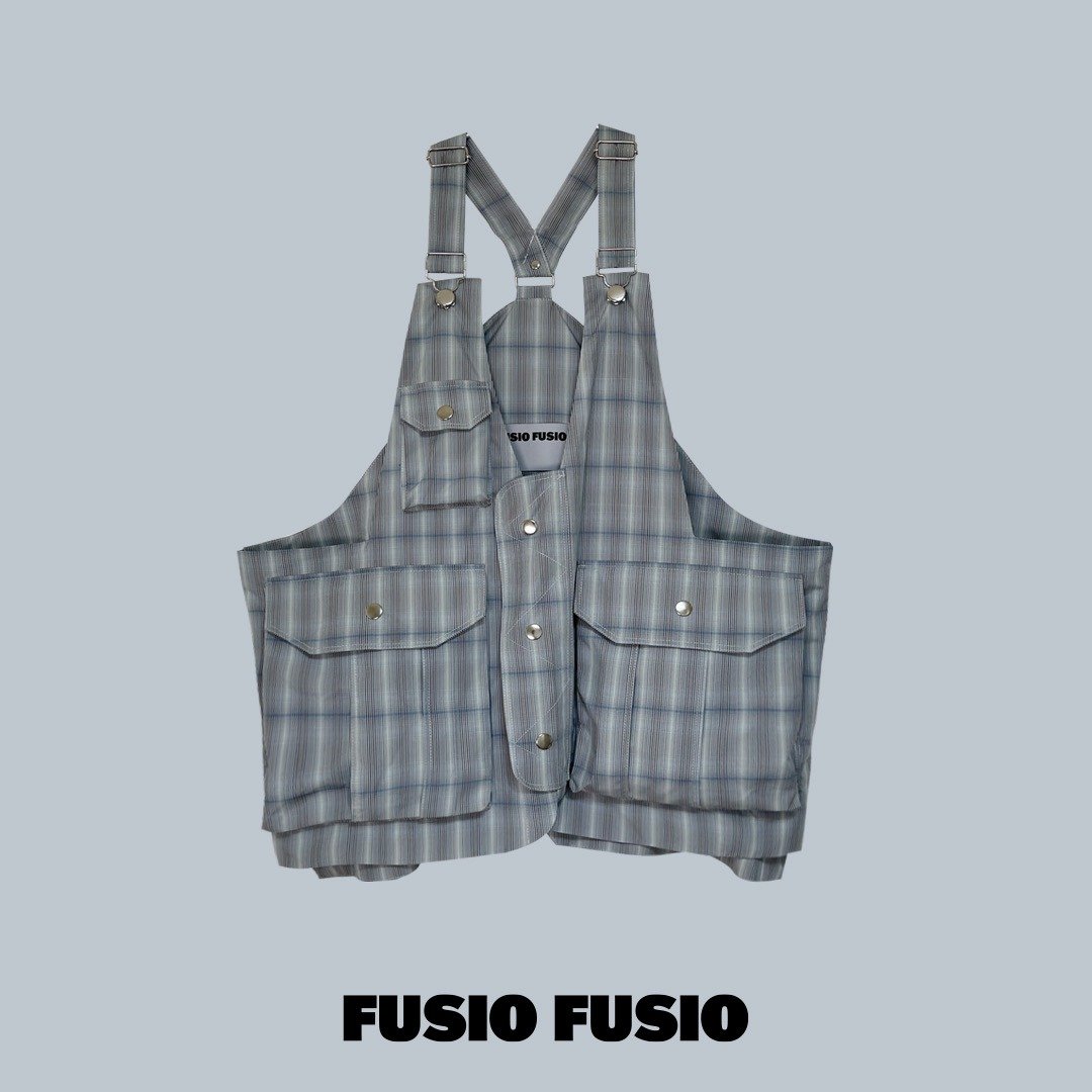 FUSIOFUSIO铁皮屋吊带背心 - 男装背心 - 棉 灰色