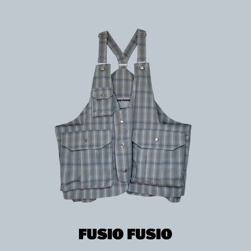 FUSIOFUSIO铁皮屋吊带背心 - 男装背心 - 棉 灰色