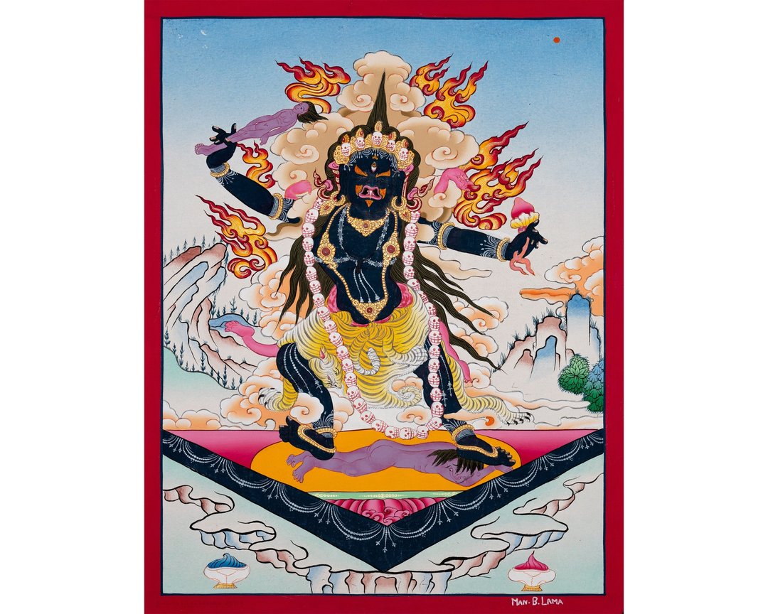 精美的埃卡加蒂达金尼唐卡画  体现神圣智慧 - 墙贴/壁贴 - 其他材质 多色