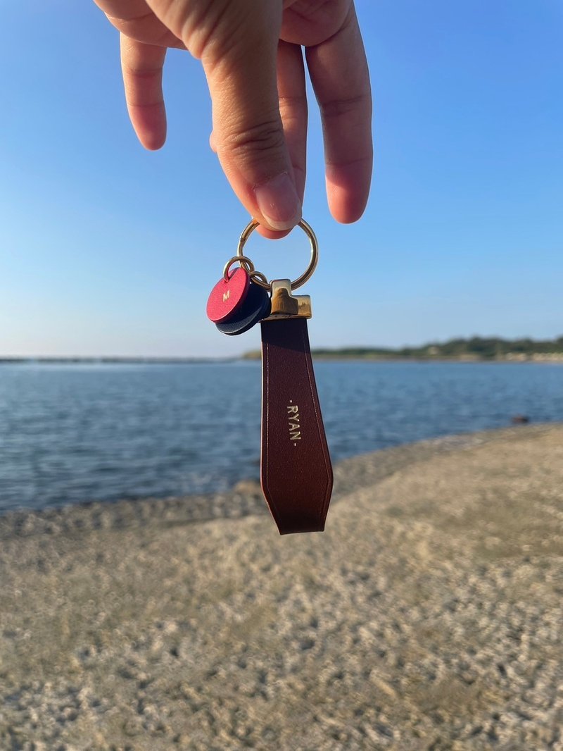 【免费烫字】简约皮革钥匙圈/钥匙圈/质感钥匙圈/送礼/毕业礼物 - 钥匙链/钥匙包 - 真皮 