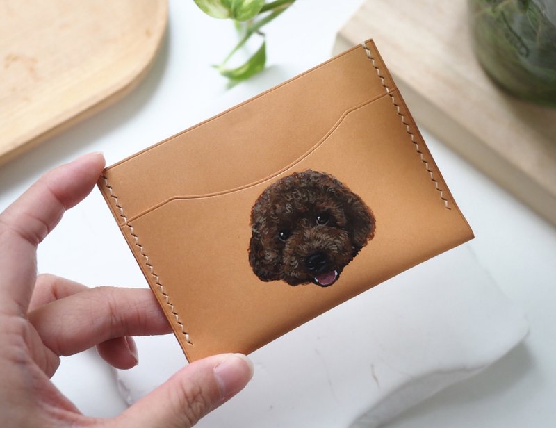 定制化 手绘皮革 简约卡片夹/名片夹 宠物 - 证件套/卡套 - 真皮 多色