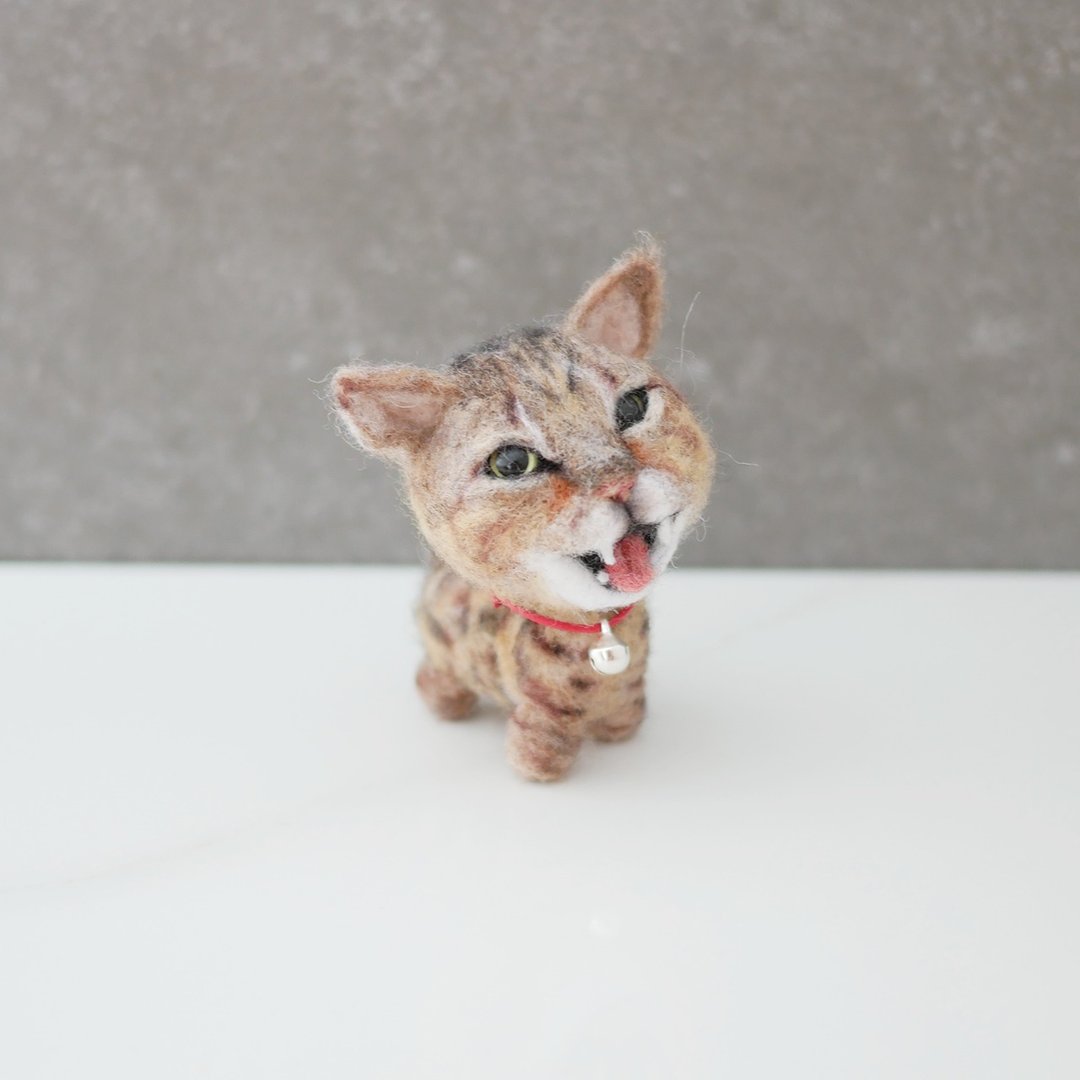 虎斑猫定制化羊毛毡  宠物定制 公仔 - 玩偶/公仔 - 羊毛 咖啡色