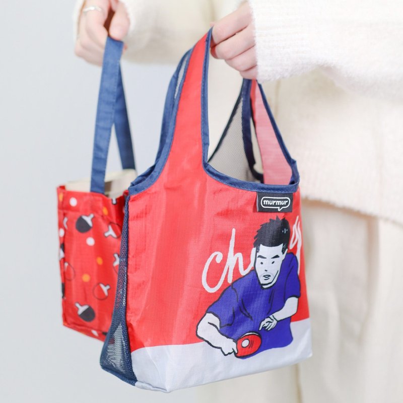 murmur rPet网状拼接餐餐袋|公益款-庄智渊(红)|3way小提袋 - 手提包/手提袋 - 聚酯纤维 蓝色