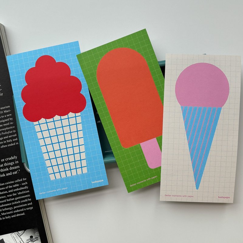 雪糕系列 便籤紙/便條紙 可愛撞色備忘貼 可撕手帳便箋備忘速記 - 便条纸/标签贴 - 纸 