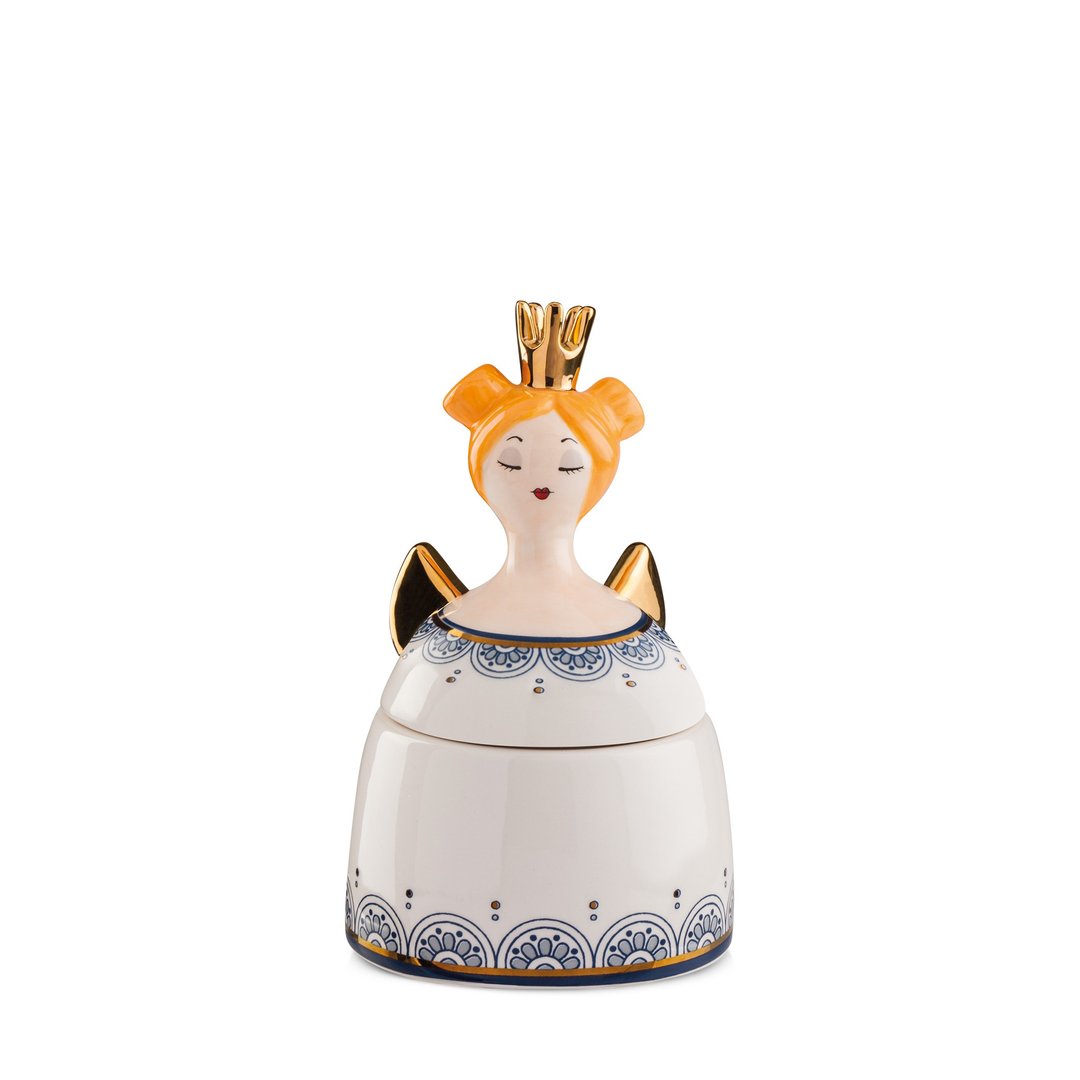 意大利EGAN- 玩偶系列 珠宝盒 白色皇后 10X16CM(小) - 收纳用品 - 陶 白色