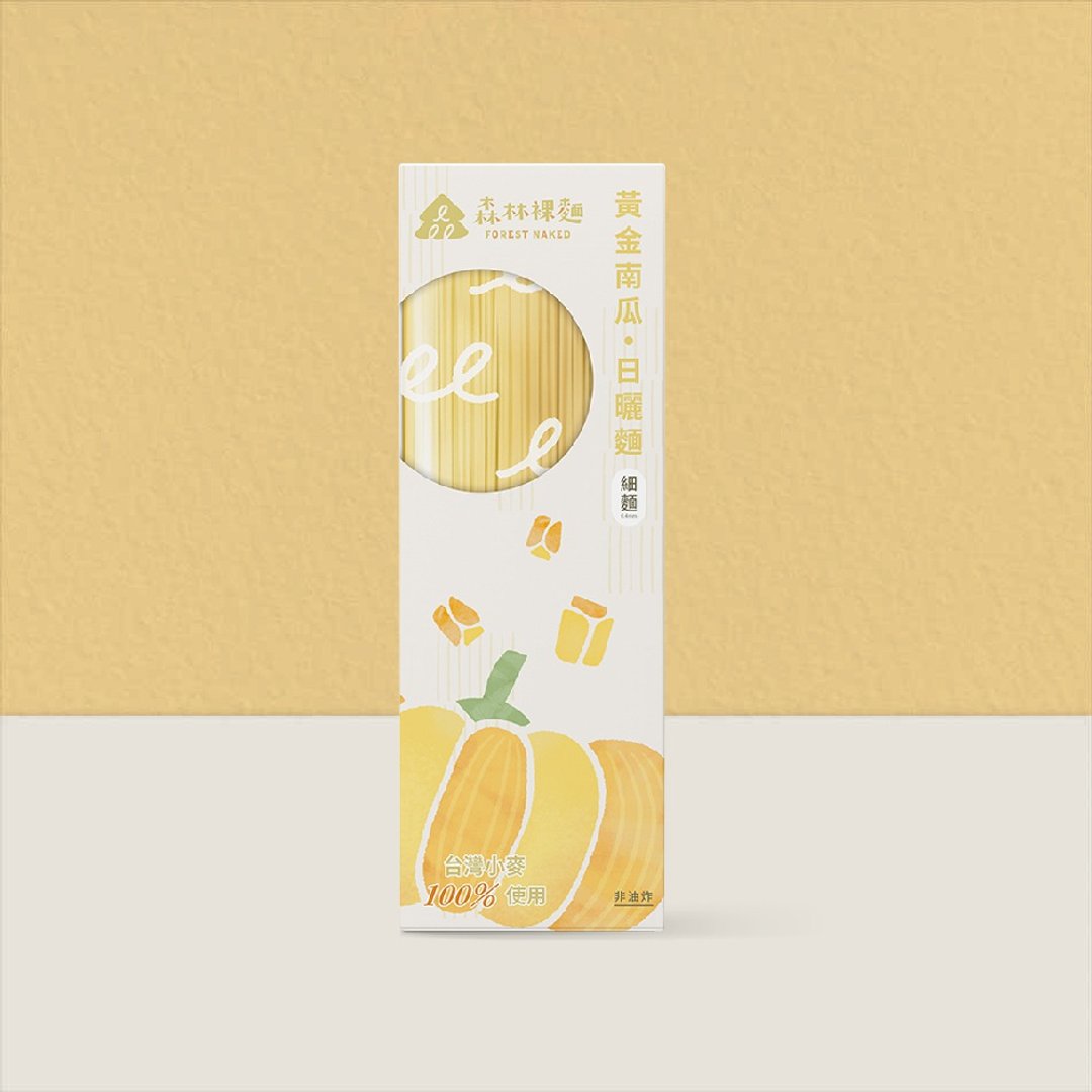 【 森林面食 】森林裸面 - 黄金南瓜口味(4包/盒) - 面/面线/米粉 - 新鲜食材 黄色