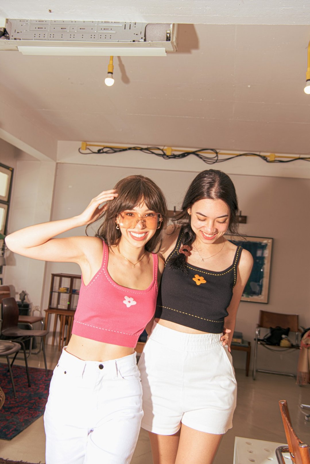 Blossom Tank Top (inci.bkk) knit crop top with hand embroidered details - 女装针织衫/毛衣 - 棉 多色
