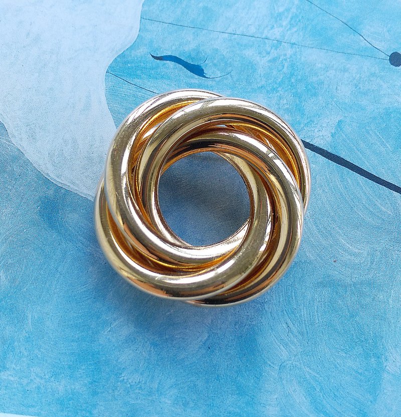 Vintage Jewelry 西洋古董饰品 Napier 金属旋圈 别针 - 徽章/别针 - 其他金属 金色