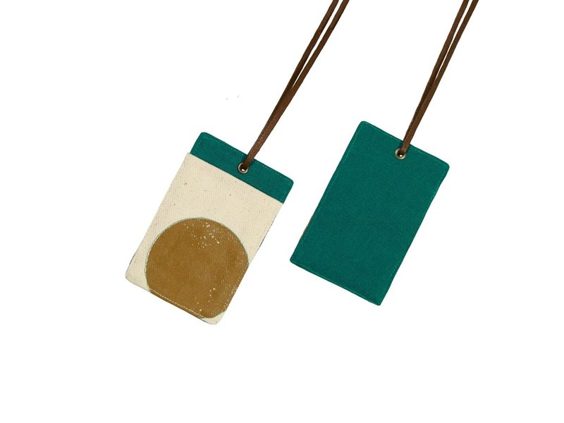 【挂式票卡夹】- 培育棕 - 证件套/卡套 - 棉．麻 绿色