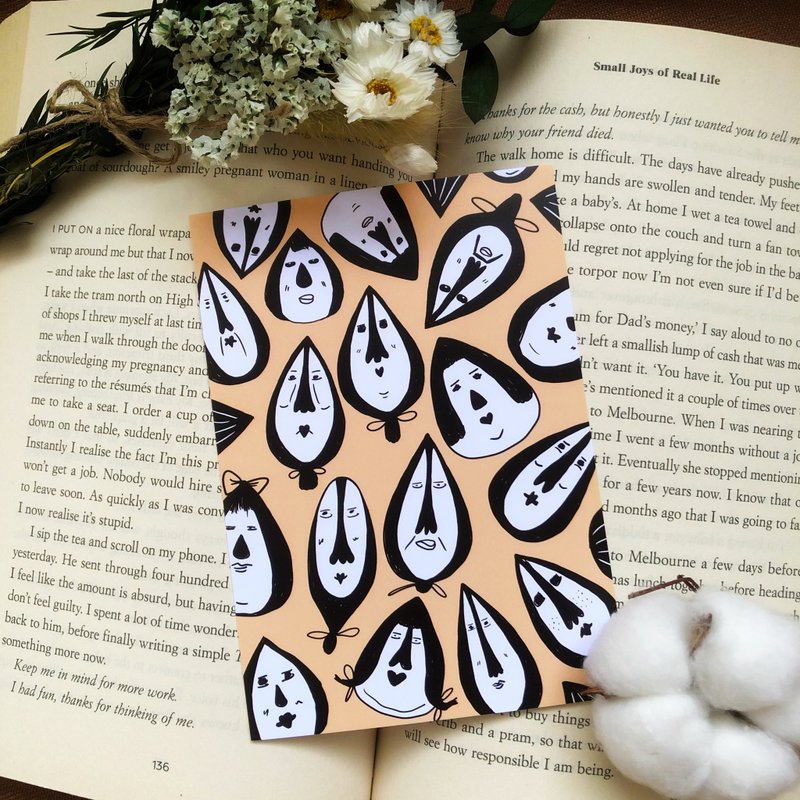 脸滴滴明信片 - 高质感厚磅数插画明信片 手帐装饰 卡片 - 卡片/明信片 - 纸 