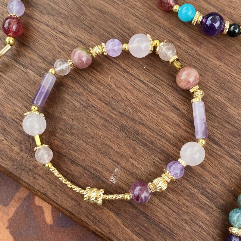 ʚ(圆的兔几)ɞ   串珠手环 ๑粉红碧玺.粉晶.草莓晶.紫水晶 - 手链/手环 - 水晶 多色