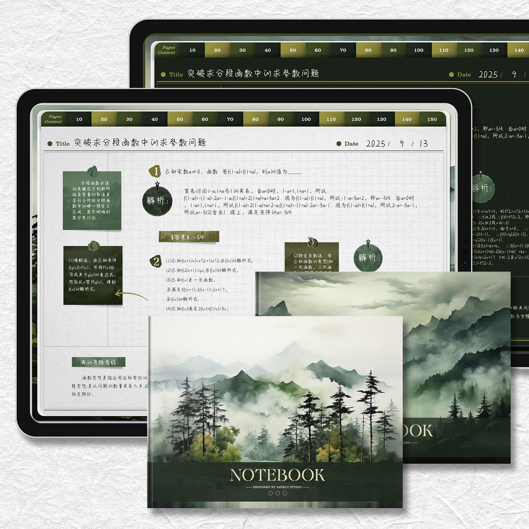 迷雾森林横版电子手帐康奈尔数位笔记本模板notability/goodnotes - 电子手帐及素材 - 其他材质 