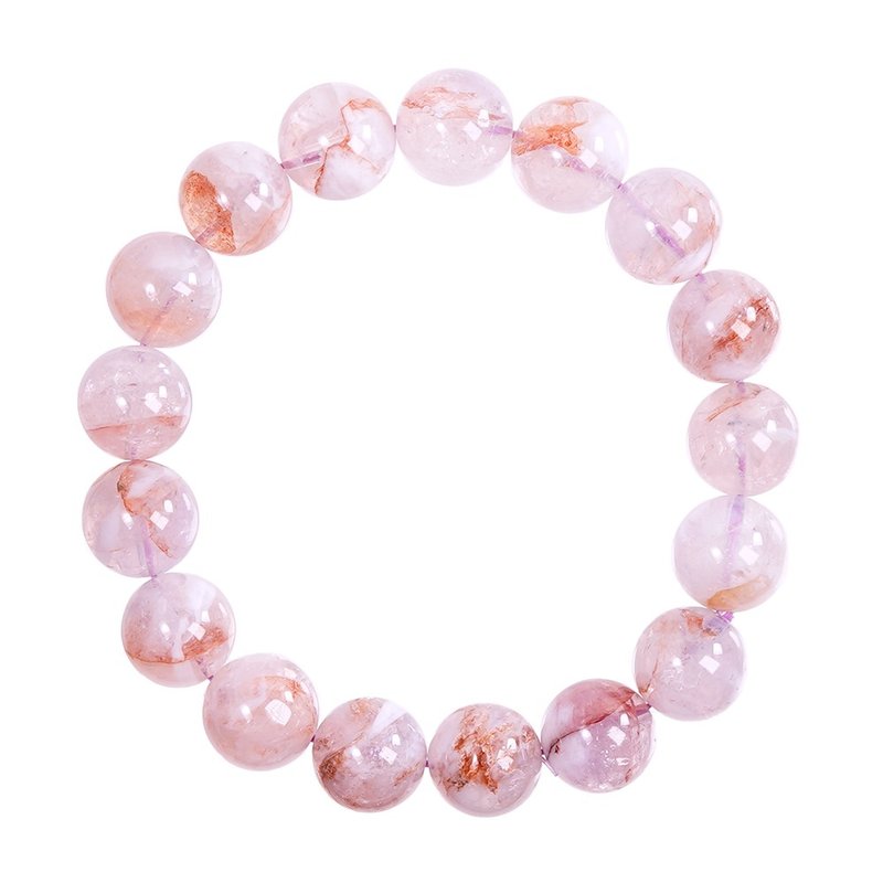 【正佳珠宝】胶花紫玉晶 高品透体共生 11.8-12.3mm 胶花紫玉晶 - 手链/手环 - 半宝石 多色