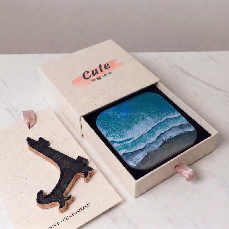 艺术家陶瓷杯垫支架礼盒组 | 瞰海 - 杯垫 - 陶 