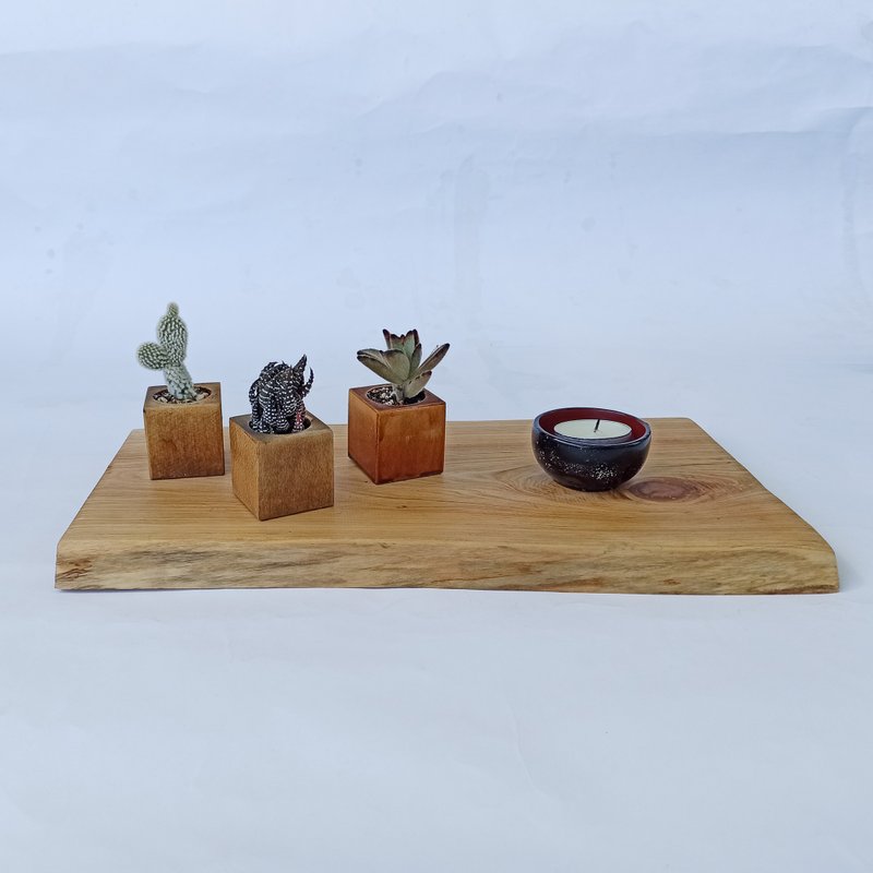 【肖南原木座台】-尺寸34x19x2CM - 摆饰 - 木头 卡其色