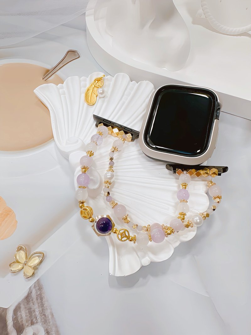 心想饰成水晶手作 夏日苏打气泡葡萄色 apple watch 手表链 表带 - 表带 - 水晶 紫色