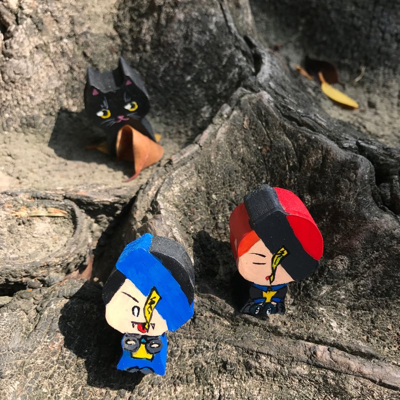 ※鬼月特辑※ 僵尸摆饰(吊饰)套组(含小黑猫) - 摆饰 - 木头 多色