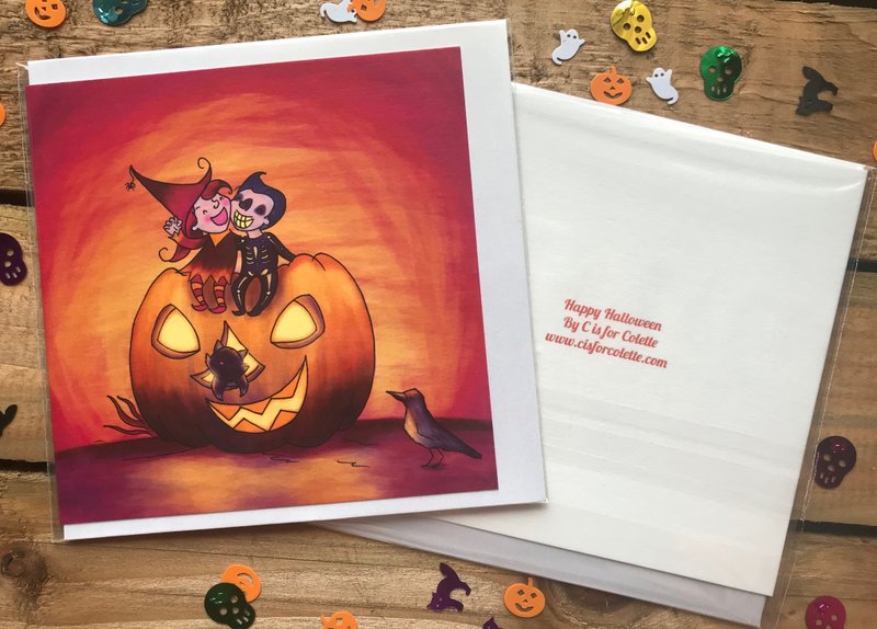 万圣节快乐 - 卡片/明信片 - 纸 橘色