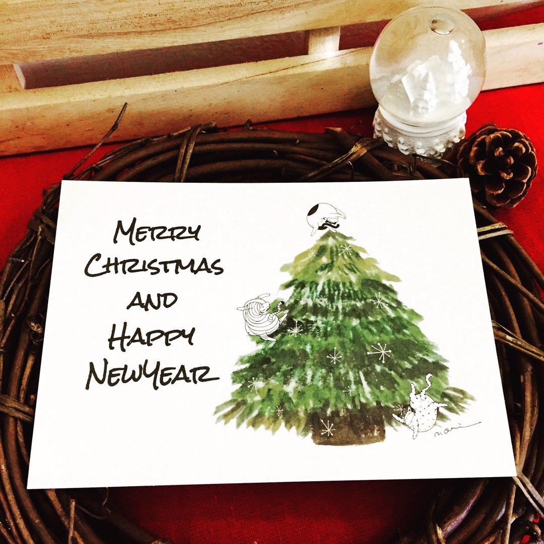 每日新的记忆圣诞树 Christmas x New Year - 卡片/明信片 - 纸 绿色
