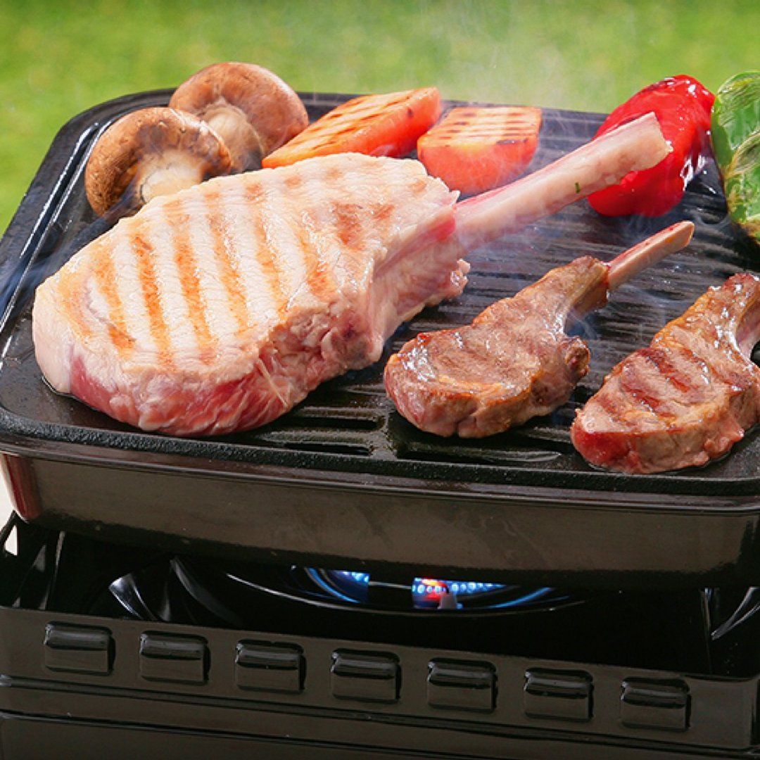 【Iwatani岩谷】新烧肉方型铸铁烤肉盘 - 露营用品 - 其他材质 