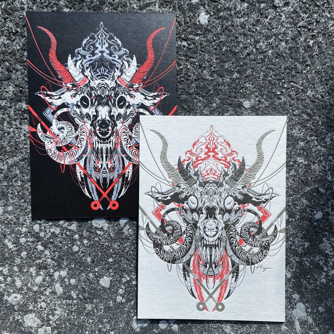 凸板收藏卡-蚀 - 卡片/明信片 - 纸 金色