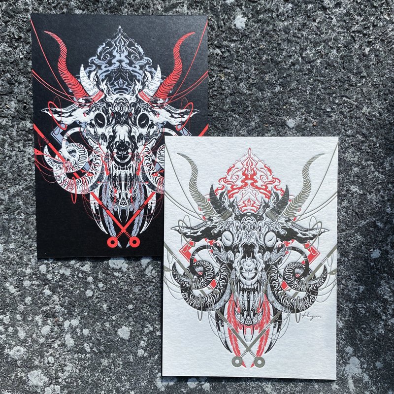 凸板收藏卡-蚀 - 卡片/明信片 - 纸 金色