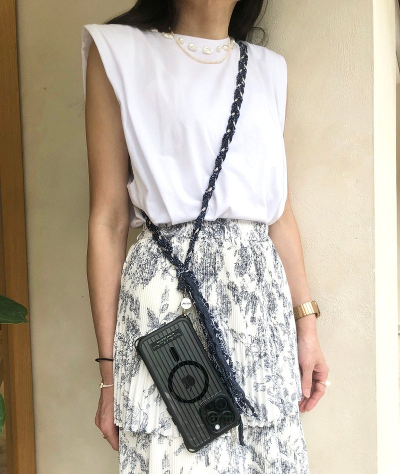 【MISIA】499 纯手工编织毛呢流苏长挂绳-单宁牛仔 - 手机配件 - 棉．麻 