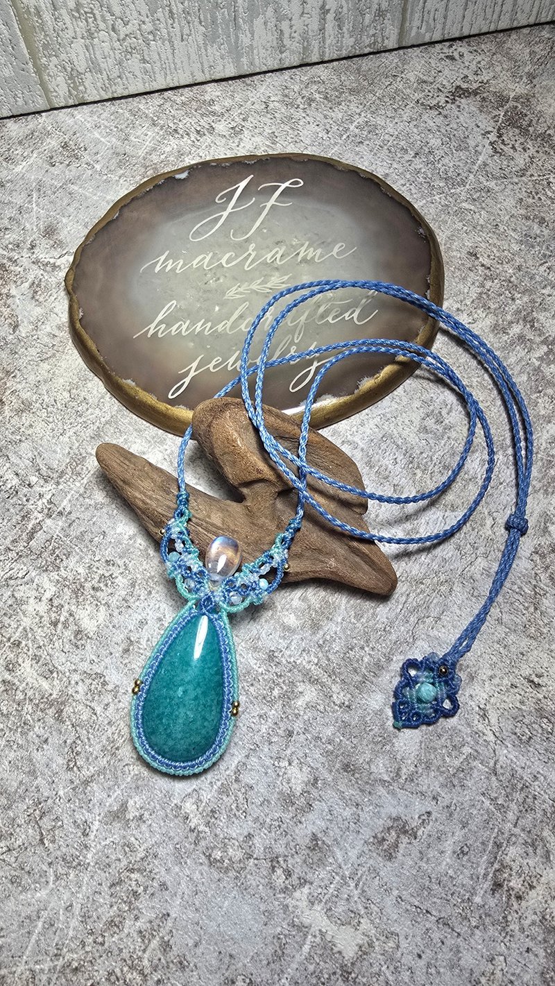 AMA01 天河石。南美蜡线编织项链 - 项链 - 其他材质 多色