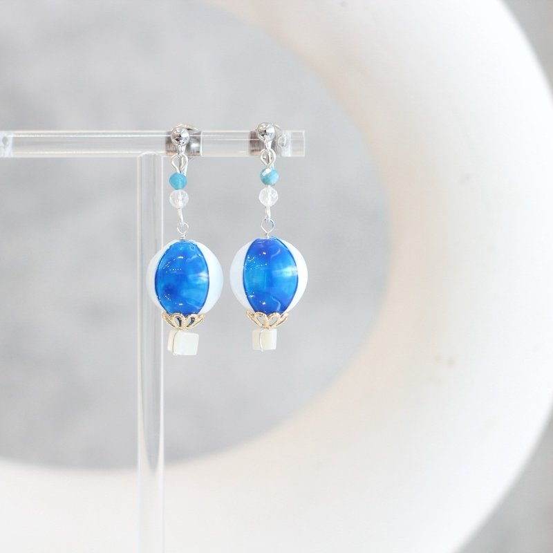 飞向梦想 | Fly to Dreams - 耳环/耳夹 - 树脂 蓝色