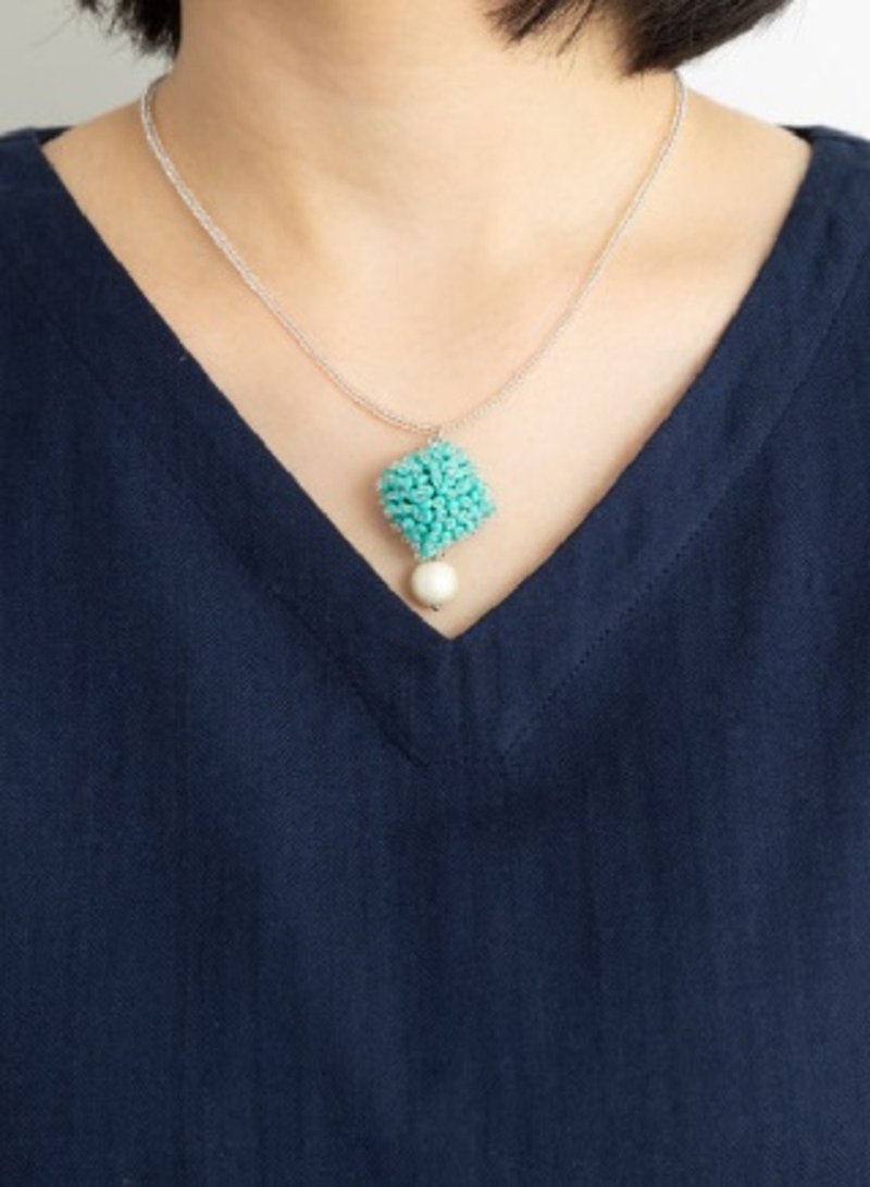 地球树公平贸易fair trade -- 玻璃珍珠项链(tiffany蓝) - 项链 - 珍珠 