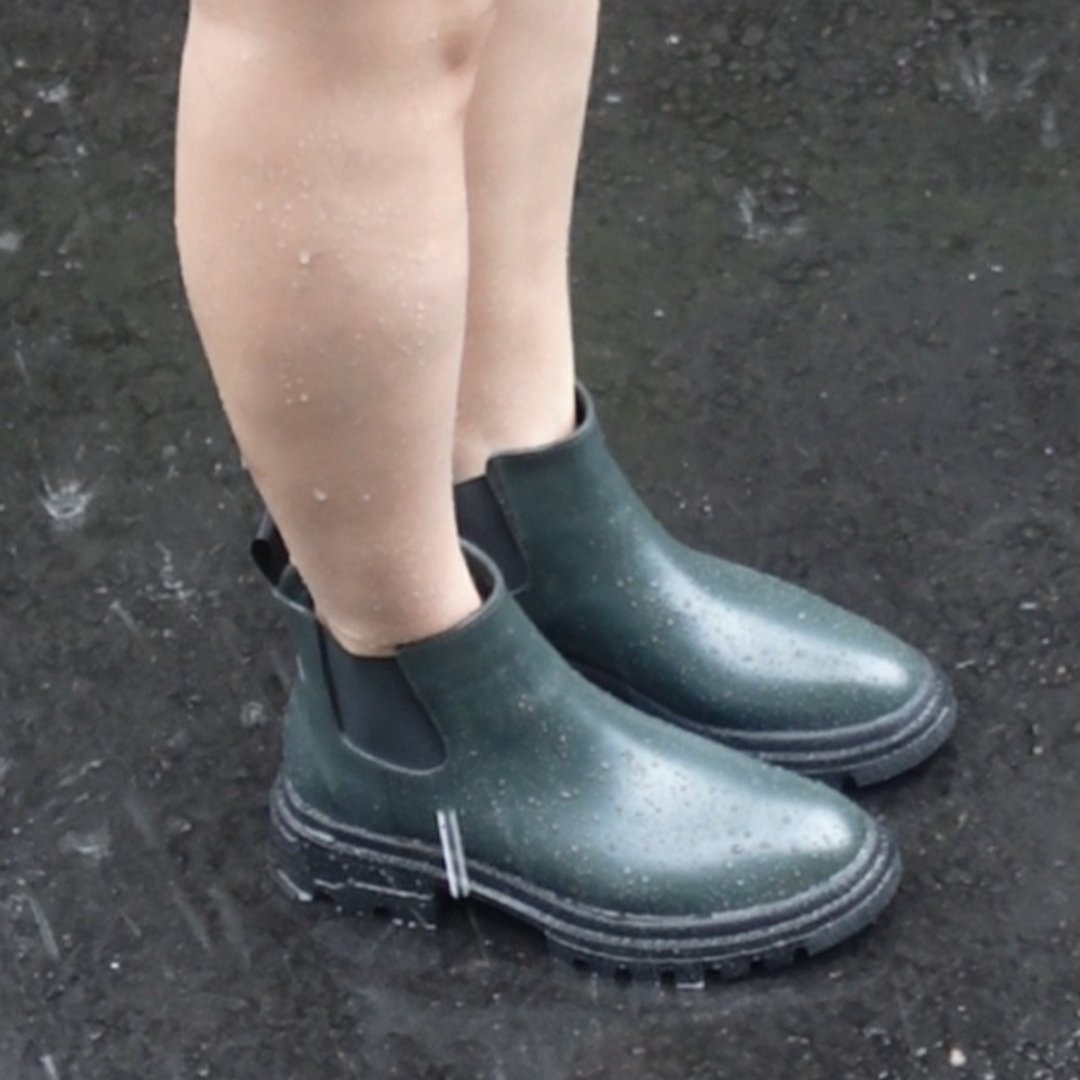 Rainnie 仿皮纹切尔西雨靴 (三色) 切尔西靴 雨靴 雨鞋 防水靴 轻量 - 女款短靴 - 防水材质 白色