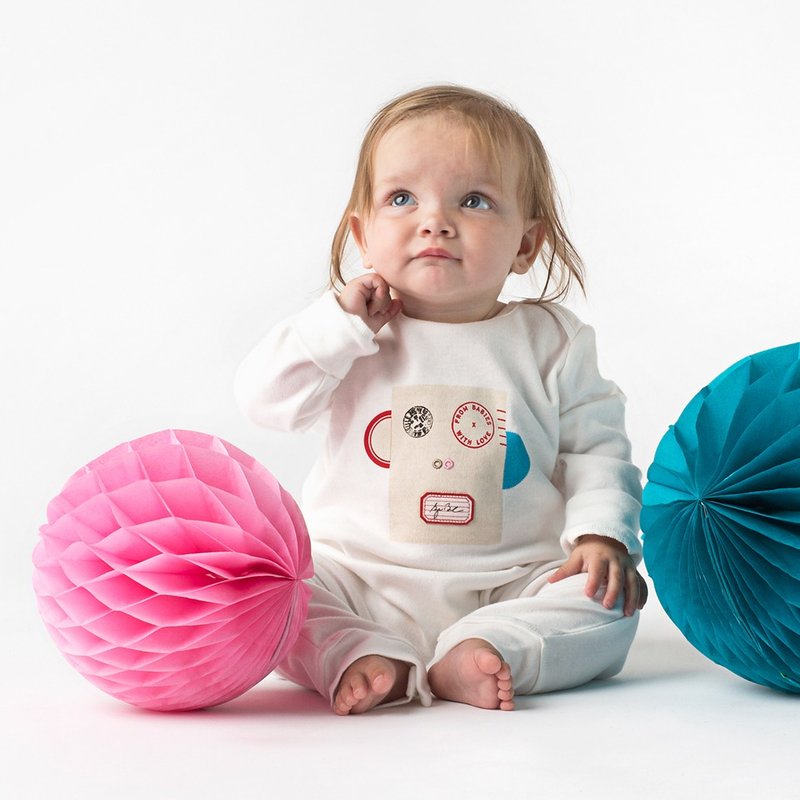 小皮猴。有机棉。包屁衣。连身衣。T-Shirt。英国皇室选用 - 其他 - 棉．麻 白色