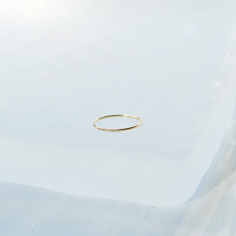 十钻戒 简约款 上班轻松带 14K 包金 注金 水洗不退色 - 戒指 - 半宝石 黄色