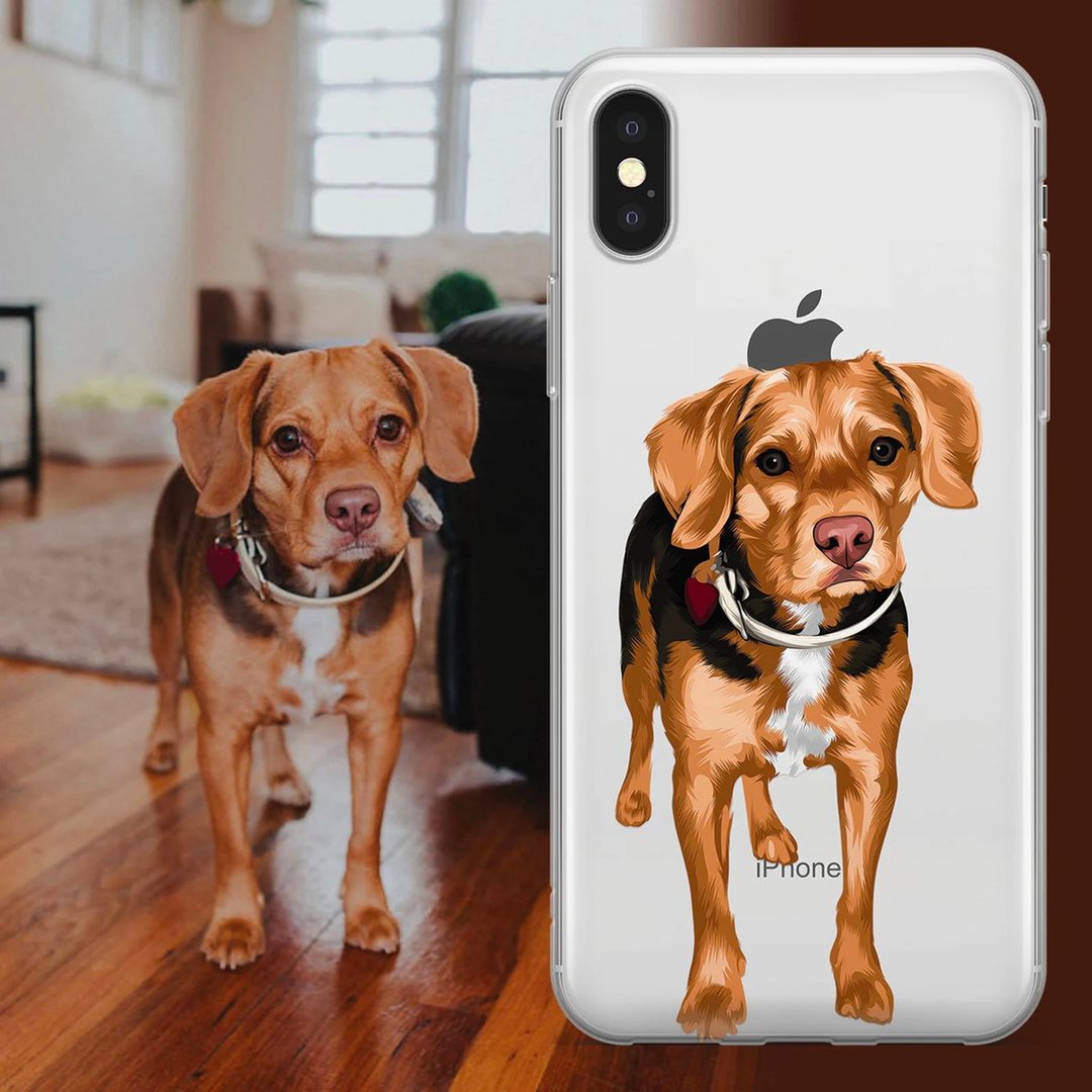 定制化手工宠物自画像手机壳 客制化手绘iPhone手机壳毛孩子肖像 - 手机壳/手机套 - 其他材质 多色
